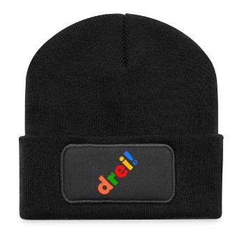 DREI 3 JAHRE 3. GEBURTSTAG - Recycelte Patch Beanie - Schwarz - Vorne
