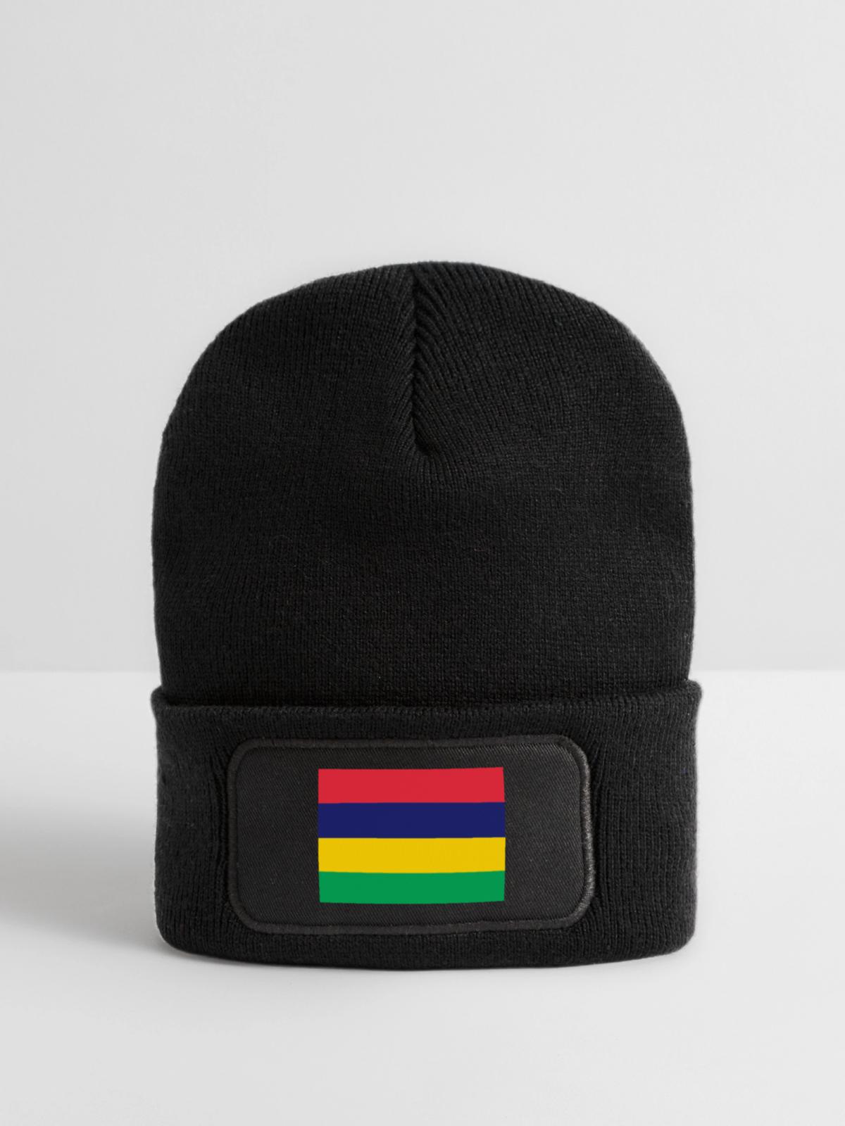 Mauritius - Recycelte Patch Beanie - Schwarz - Vorne
