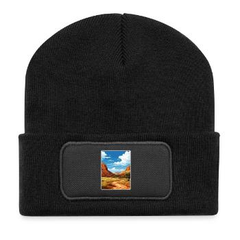 Dinosaurier National Monument Utah Reiseplakat - Recycelte Patch Beanie - Schwarz - Vorne