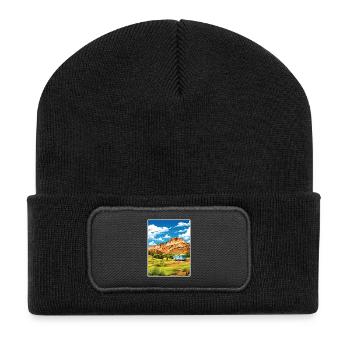 Dinosaurier National Monument Utah Reiseplakat - Recycelte Patch Beanie - Schwarz - Vorne