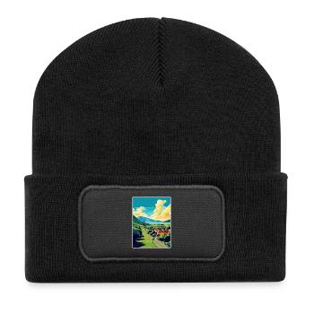 San Luis Argentinien Vintage Reiseposter Souvenir - Recycelte Patch Beanie - Schwarz - Vorne