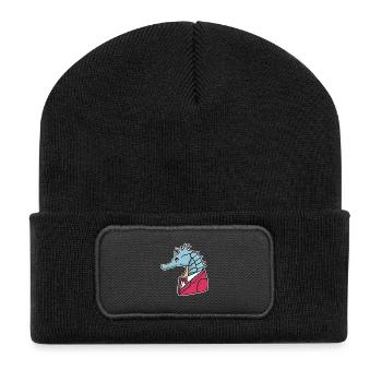 Distinguiertes Seepferdchen Smoking - Recycelte Patch Beanie - Schwarz - Vorne