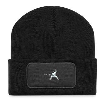Pfeilschneller Fechter Degenkampf - Recycelte Patch Beanie - Schwarz - Vorne