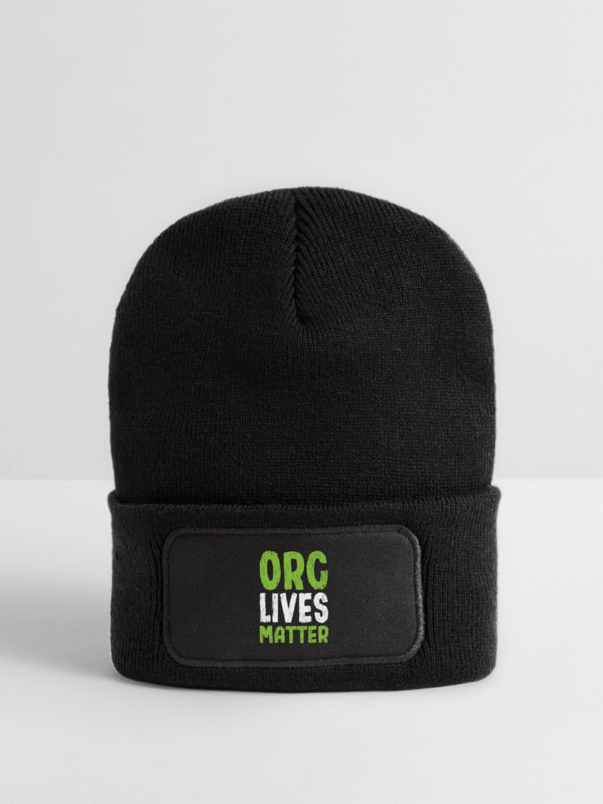 Orc Lives Matter - Recycelte Patch Beanie - Schwarz - Vorne