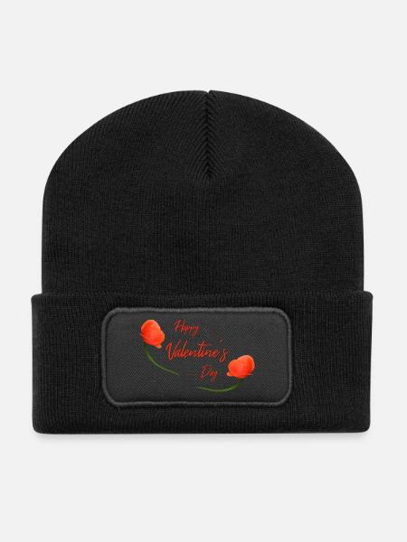 valentines day poppy - Recycelte Patch Beanie - Schwarz