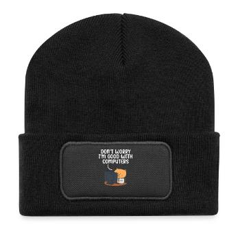 Es ist immer DNS - Recycelte Patch Beanie - Schwarz - Vorne