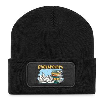 Lesen ist magisch Bücher lesen Buch lesen - Recycelte Patch Beanie - Schwarz - Vorne