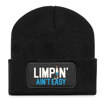 Limpin' Ain't Easy Behindertenhilfe Amputation - Recycelte Patch Beanie - Schwarz - Vorne