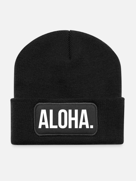 ALOHA. - Schlicht und Aussagekräftig - Recycelte Patch Beanie - Schwarz