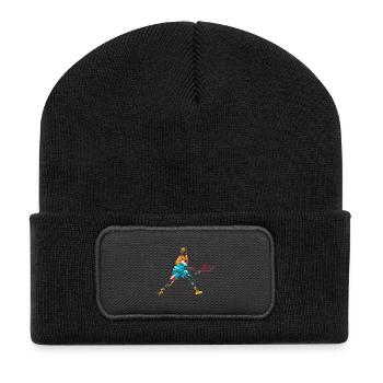 Flinker Tennisspieler Matchball - Recycelte Patch Beanie - Schwarz - Vorne