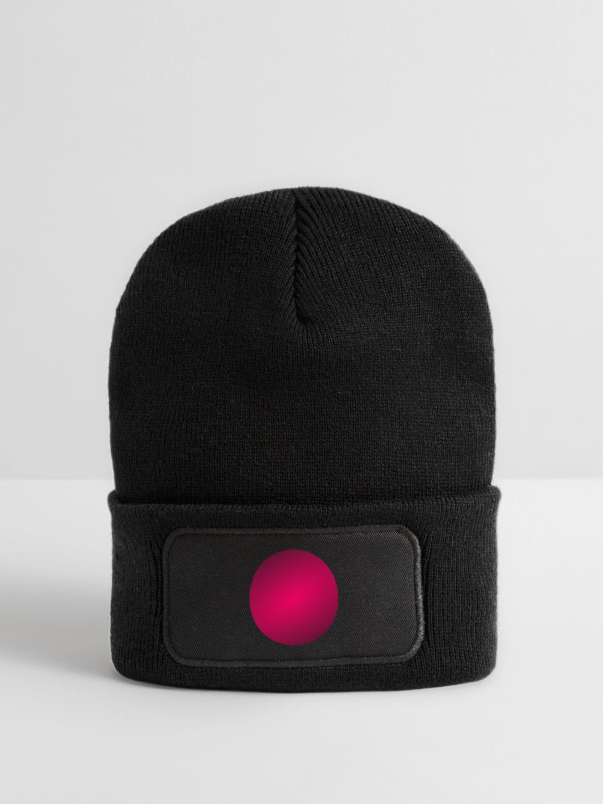 Kreis Farbig - Recycelte Patch Beanie - Schwarz - Vorne