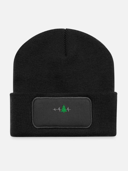 Christmas Heartbeat Weihnachtsshirt Weihnachten - Recycelte Patch Beanie - Schwarz