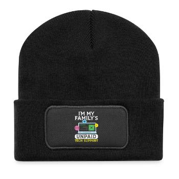 I'm My Family's Unpaid Tech Support Tech Support - Recycelte Patch Beanie - Schwarz - Vorne