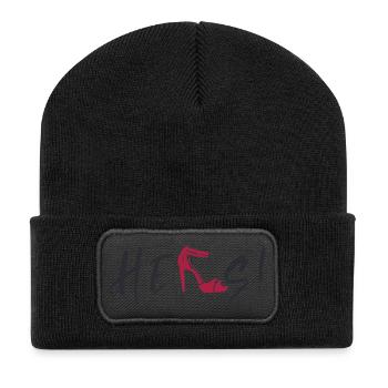 Hers - Recycelte Patch Beanie - Schwarz - Vorne