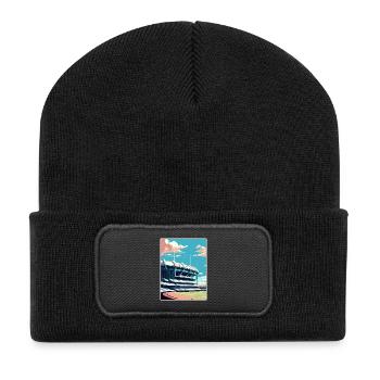 Melbourne Cricket Ground Australi Reiseposter - Recycelte Patch Beanie - Schwarz - Vorne