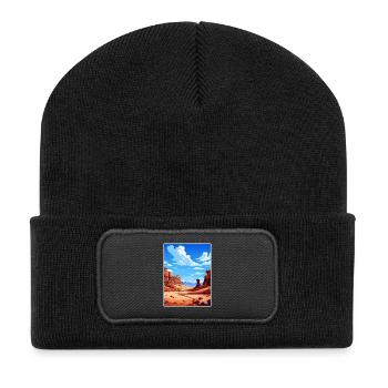 Goblin Valley State Park Vintage Reiseposter WPA - Recycelte Patch Beanie - Schwarz - Vorne