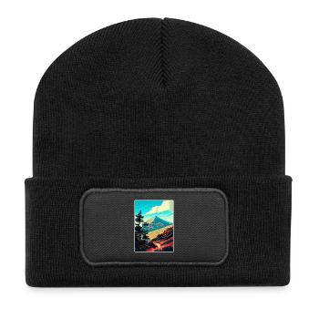 Mount Tamalpais Kalifornien Vintage Reiseposter - Recycelte Patch Beanie - Schwarz - Vorne