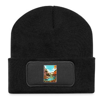 Guadalupe River State Park Texas Reiseplakat - Recycelte Patch Beanie - Schwarz - Vorne
