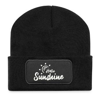 Hello Sunshine - Recycelte Patch Beanie - Schwarz - Vorne