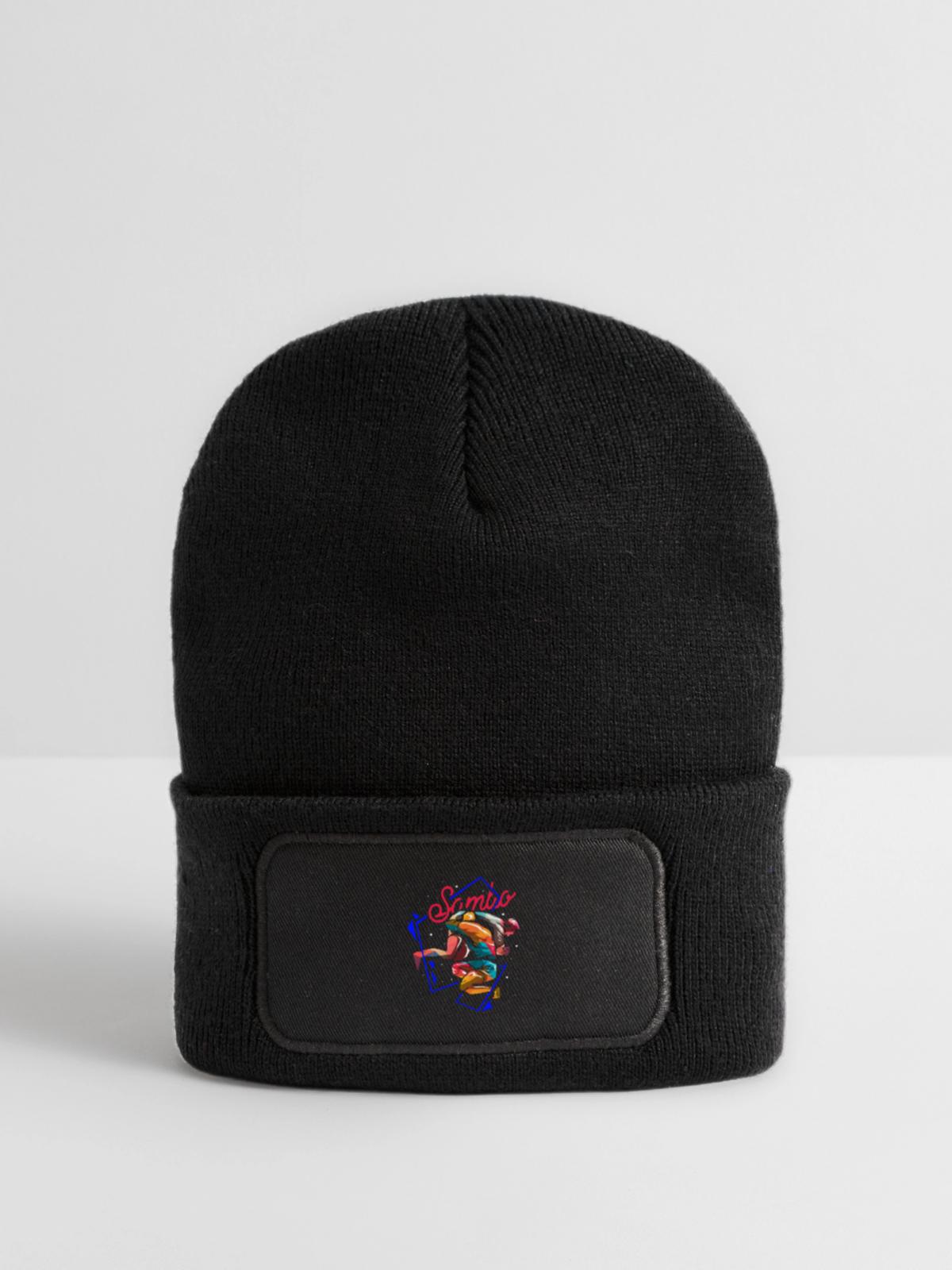 Bärenstarker Sambo Selbstverteidiger - Recycelte Patch Beanie - Schwarz - Vorne
