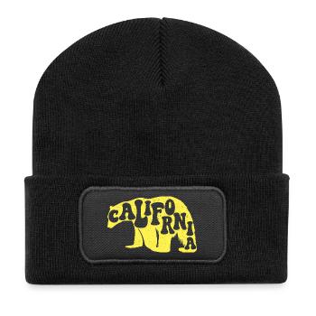California Bear USA Staat Amerika kalifornisch - Recycelte Patch Beanie - Schwarz - Vorne