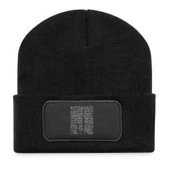 Akrobatische Akroyoga Partnerübung - Recycelte Patch Beanie - Schwarz - Vorne