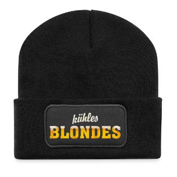 kühles Blondes - Recycelte Patch Beanie - Schwarz - Vorne