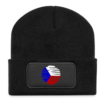 Czech painted Emblem - Recycelte Patch Beanie - Schwarz - Vorne