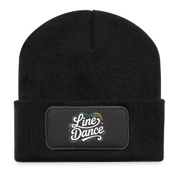 Line Dance mein Hobby - meine Passion - mein Ding - Recycelte Patch Beanie - Schwarz - Vorne