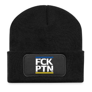 FCK PTN - Recycelte Patch Beanie - Schwarz - Vorne
