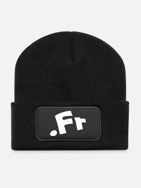 Frankreich Länder-Internetvorwahl - Recycelte Patch Beanie - Schwarz