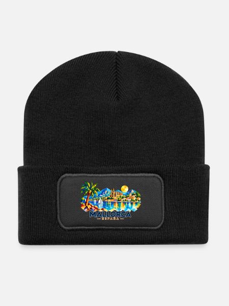 Mallorca - Balearen - Spanien - Espana - Insel - Recycelte Patch Beanie - Schwarz