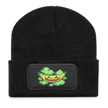 Halloween-Banane - Recycelte Patch Beanie - Schwarz - Vorne
