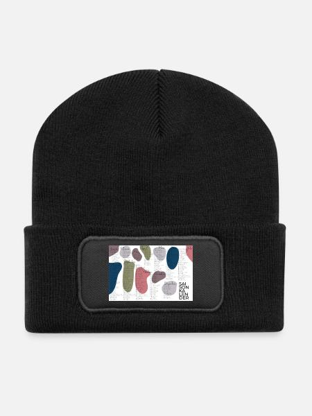 Saisonkalender. - Recycelte Patch Beanie - Schwarz