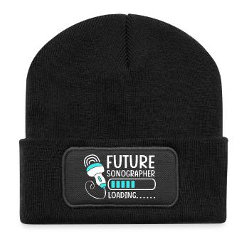 Kardiographie Kardiogramm - Recycelte Patch Beanie - Schwarz - Vorne