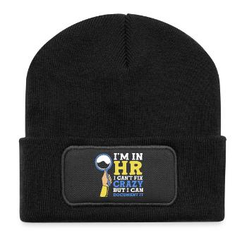 HR Manager - Recycelte Patch Beanie - Schwarz - Vorne