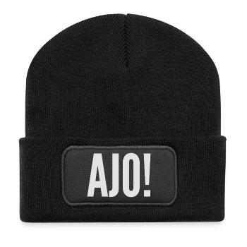 Ajo - Rheinland Pfalz Pälzer Dialekt Schorle - Recycelte Patch Beanie - Schwarz - Vorne