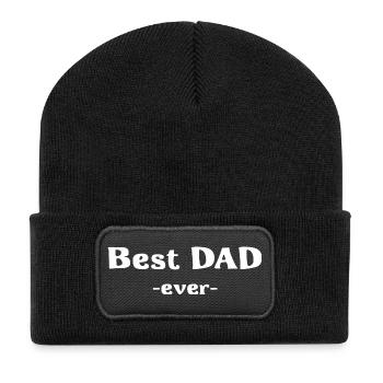 Bester Papa - Best Dad - Recycelte Patch Beanie - Schwarz - Vorne
