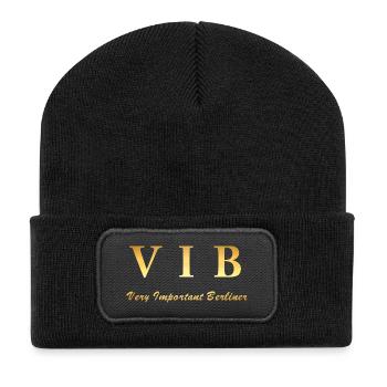 Very Important Berliner Logo VIB - Recycelte Patch Beanie - Schwarz - Vorne