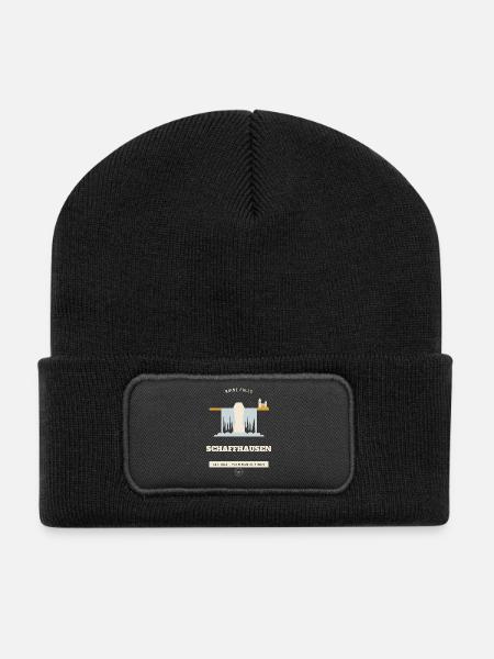 Schaffhausen Rheinfälle Vintage-Reiseabzeichen - Recycelte Patch Beanie - Schwarz