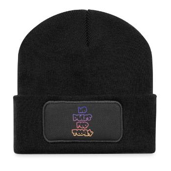 Keine Regeln Heute  - Recycelte Patch Beanie - Schwarz - Vorne