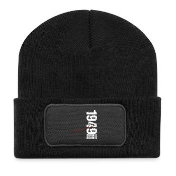 77. Geburtstag Geschenk November Original 1949 - Recycelte Patch Beanie - Schwarz - Vorne