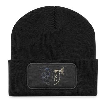 Faultier - Recycelte Patch Beanie - Schwarz - Vorne