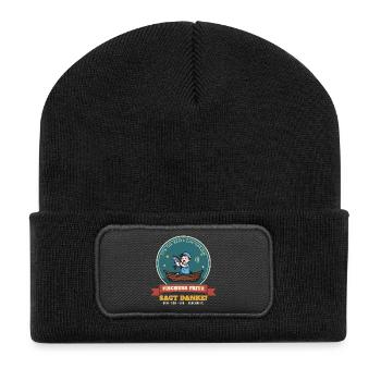 Logopädin – Danke Geschenk Abschied Zungenbrecher - Recycelte Patch Beanie - Schwarz - Vorne