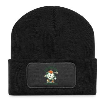 Bestes Golf-Dad-Duo - Recycelte Patch Beanie - Schwarz - Vorne