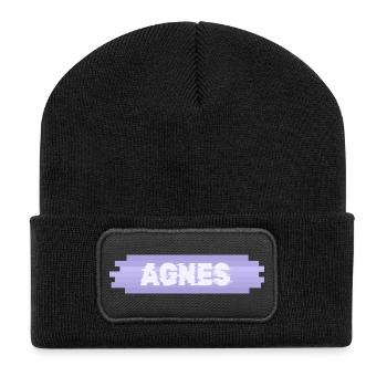 Saeugling Agnes - Recycelte Patch Beanie - Schwarz - Vorne