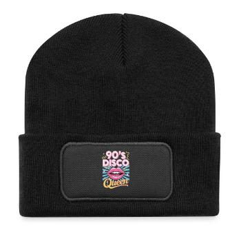 90er Jahre Disco Queen Retro Dance Party Nostalgie - Recycelte Patch Beanie - Schwarz - Vorne