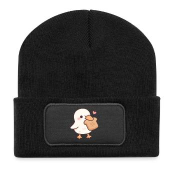 Süße Ente liebt Brot-Toast - Recycelte Patch Beanie - Schwarz - Vorne