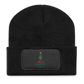 Ale Is Merry – Craft-Bier Weihnachtsshirt - Recycelte Patch Beanie - Schwarz - Vorne