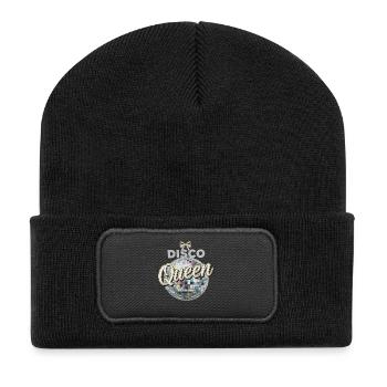 Disco Queen Discokugel Vintage Geburtstag Party - Recycelte Patch Beanie - Schwarz - Vorne